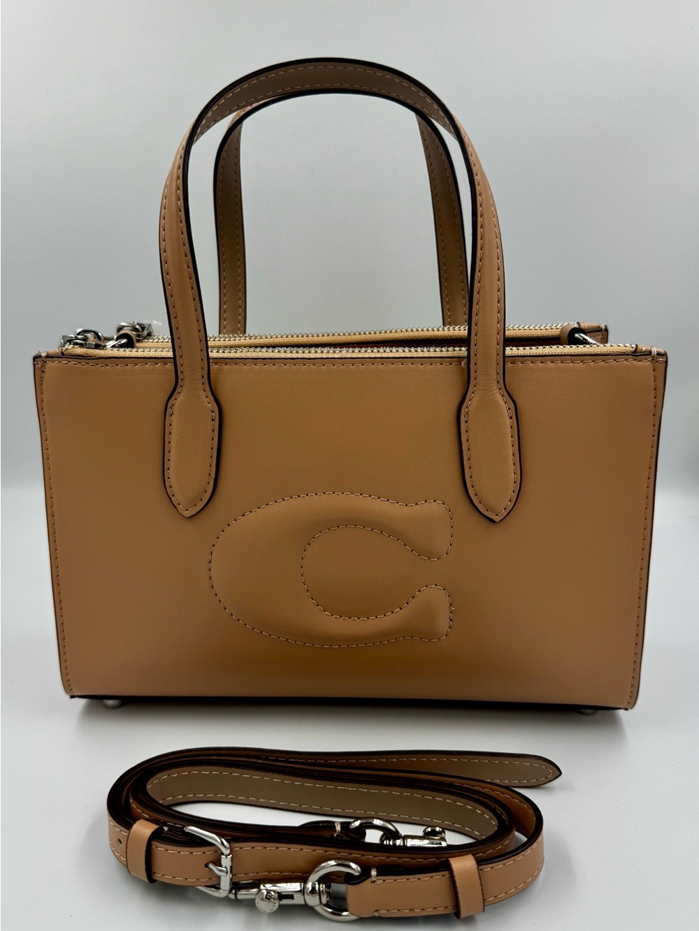 Coach Rogue 25 Chalk Beige Leather Satchel Crossbody Bag